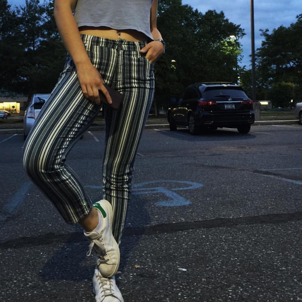 7 For all Mankind striped jeans